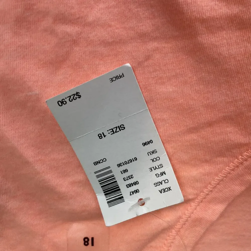 Justice Active Long Sleeved Tee Size 18